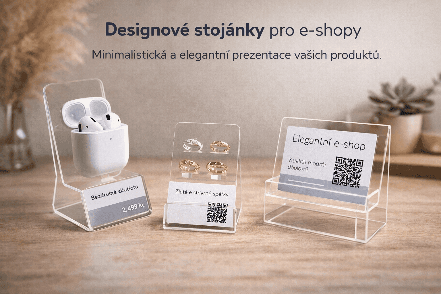 Designové stojánky z plexiskla